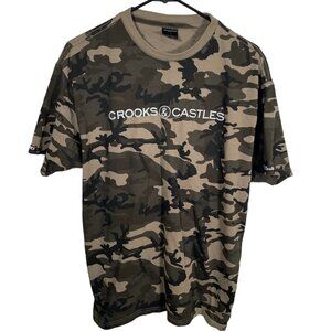 Crooks & Castles Camouflage T Shirt Mens Large Short Sleeve Crew Neck S/S
